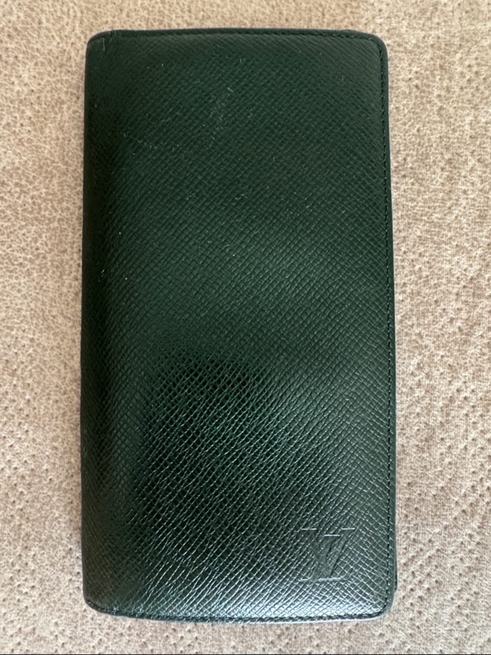 Louis Vuitton Green Textured Long Wallet
